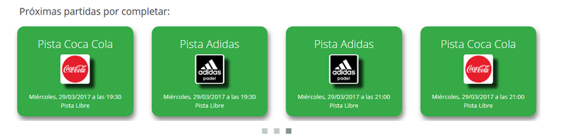 Vista semanal de disponibilidad de pistas en Reservik